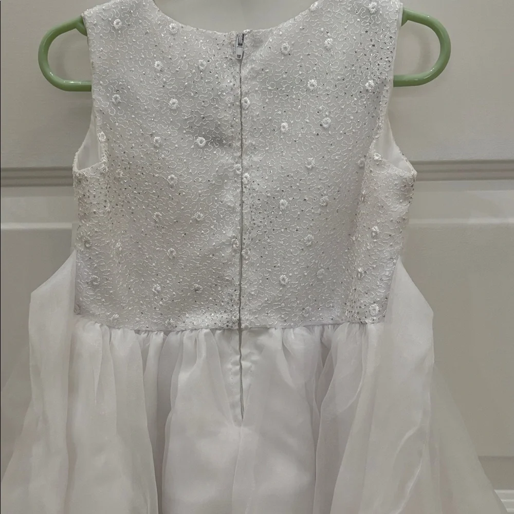 Tip Top White Flower Girl Dress with Subtle Rhinestones & Bolera. Size 2 Toddler - Picture 6 of 12